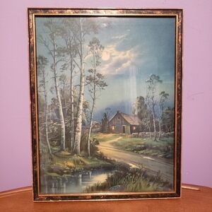 Vintage Thompson Cabin Print Framed